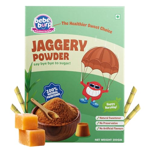 Image of BE'BE' BURP Jaggery /Gur /Gud Powder, Natural Sweetener, Healthy Sugar Subsitute, 200g