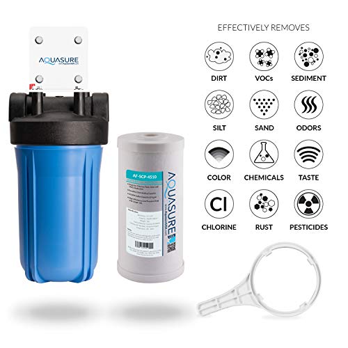 Aquasure Whole House Water Filtration Bundle w/Water Softener, 75 GPD