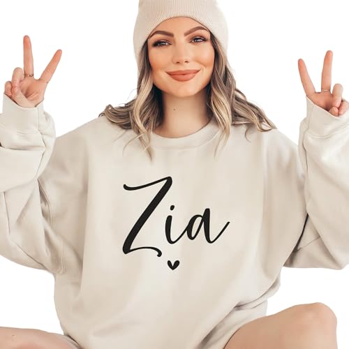 Zia Heart Sweatshirt, Italian Auntie Pullover Sweater, Gift For New Aunt To Be, Pregnancy Reveal, Baby Shower Gift, Unisex Crewneck Sweatshirt