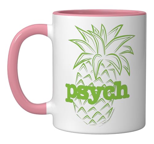 Taza cerámica Psych Pineapple 11 oz rosa/blanca miniatura 1