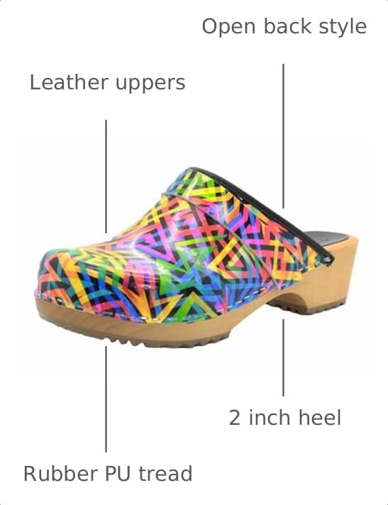 Image of Bjork Maja Wood Open Back Leather Clogs