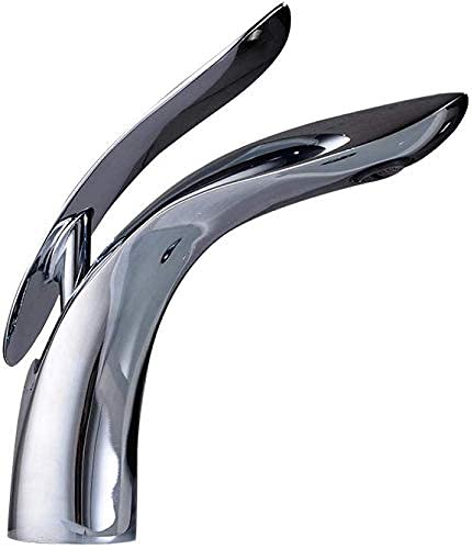 Robinet de lavabo de salle de bain chrome mélangeur eau chaude et froide