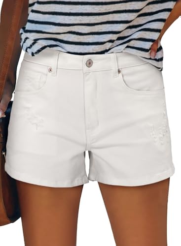 Image of CHICZONE Womens Mid-High Waisted Stretchy Denim Jean Shorts