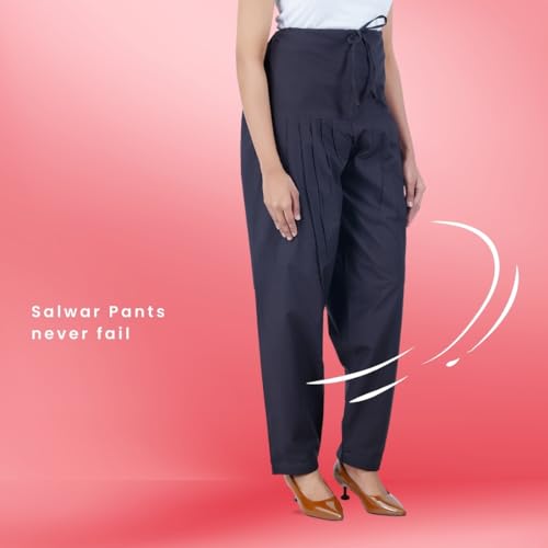 Image of Happy Bunny Salwar Pant - Modern Style Pure Cotton for Women - Ethnic Semi Patiala Trouser - Office,Home - All Day Comfort Wear with Drawstring