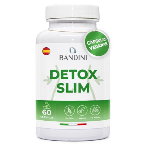 Bandini® DETOX 60 Cápsulas Veganas | Drenante, Antioxidante, Depurativo y Desintoxicante | Complejo de Extractos Vegetales: Bromelina, Diente de León, Pilosella, Abedul y Garcinia | 100% vegano