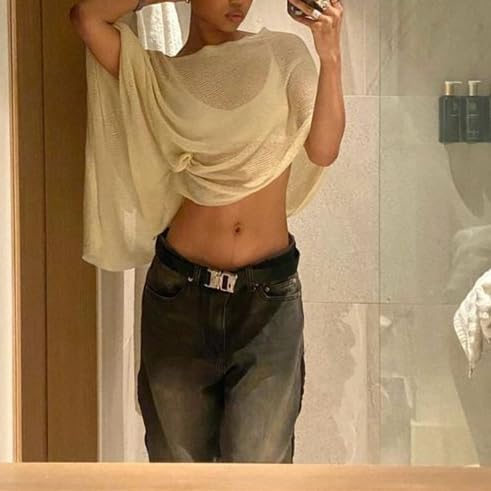 Bocymolay Women Sheer Poncho Shrug Bolero Lightweight Knit Top Summer Cover Up Pullover Shrugs Shawl Sweater - Image 7