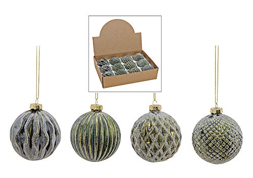 MC-Trend 12 edle Weihnachtskugeln im Set aus Glas (Ø 8 cm) –...