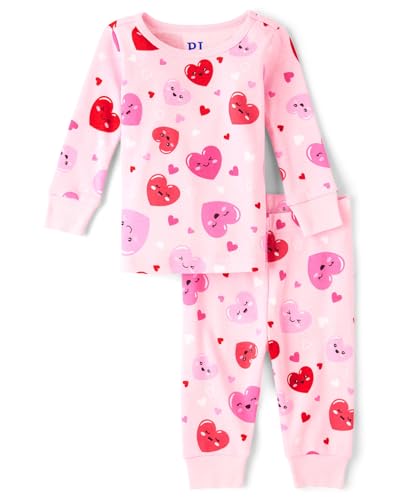 The Children's Place Baby Girl's and Toddler 100% Cotton Long Sleeve Top and Pants,2 Piece Pajama Set