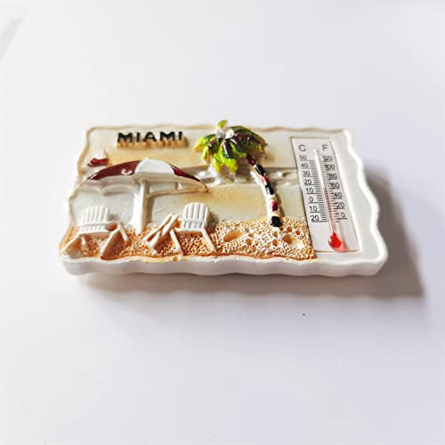Imán decorativo de nevera Miami USA 3D de resina miniatura 2