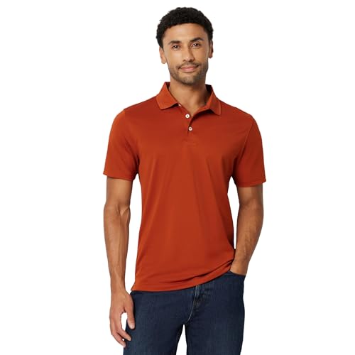 Image of Amazon Essentials Men's Moisture Wicking Golf Polo Shirt, Short Sleeve, Slim-Fit, Quick-Dry, Active Wear