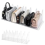 Purse Organizer For Closet,Handbag organizer,2 Pack Acrylic Transparent Purse Storage,Adjustable Purse Storage Organizer Suitable For Bookshelf Dividers,Bedroom Wardrobes,Storage racks, Offices