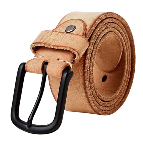 Ceinture naturelle robuste pour homme équipée d'une boucle noire élégante