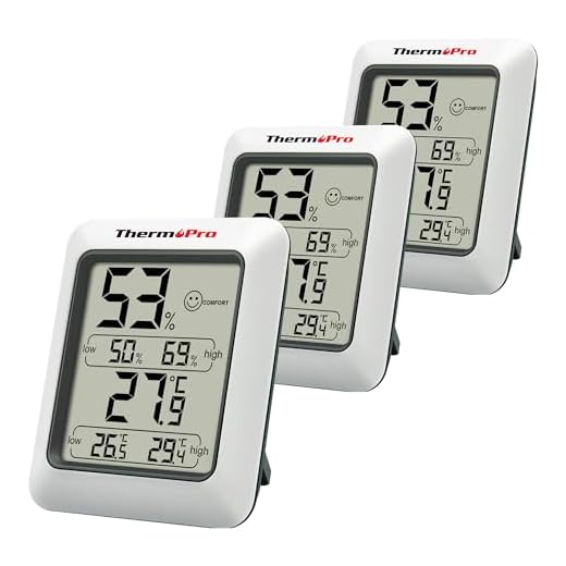 ThermoPro TP50 3 Piezas Termómetro Higrómetro Digital Medidor de Humedad y Temperatura Interior Termohigrómetro Profesional para Medición de Casa Habitación Hogar Oficina Ambiente