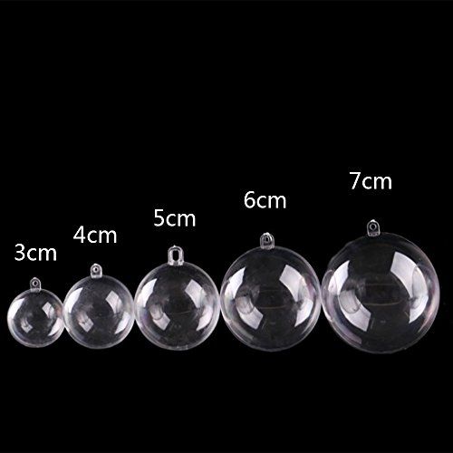 Aomgd 25 Set 50 Pieces Christmas Clear Plastic Fillable Ornaments, Diy Bath Bomb Mold,Acrylic Clear Plastic Ornaments Balls Fillable Wedding Party Decor With 5 Size 30Mm 40Mm 50Mm 60Mm 70Mm #TOP1