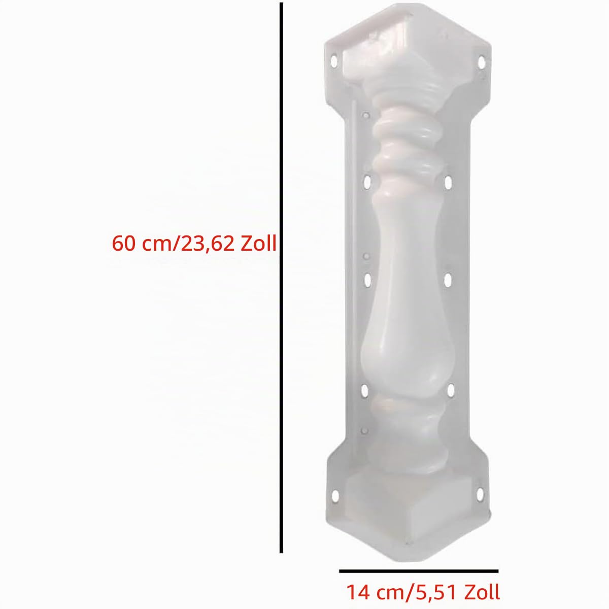 2 Stück Europäische Geländerformen für Römische Säulen vorne und hinten für Beton, Gips, Zement, Kunststoff, Garten, Balkon, Pool, Park, Zaun (Typ 1)