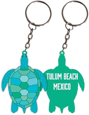 R and R Imports Tulum Beach Mexico Turtle Metal Keychain