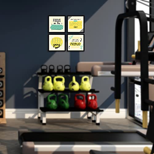 Image of ArtX Paper Motivational Quotes Wall Frame Art Painting, Framed Paintings For Home Office Decor 20 X 20 inches, 10 X 10 each, Multicolor Posters With Frame, Set of 4 (Focus)