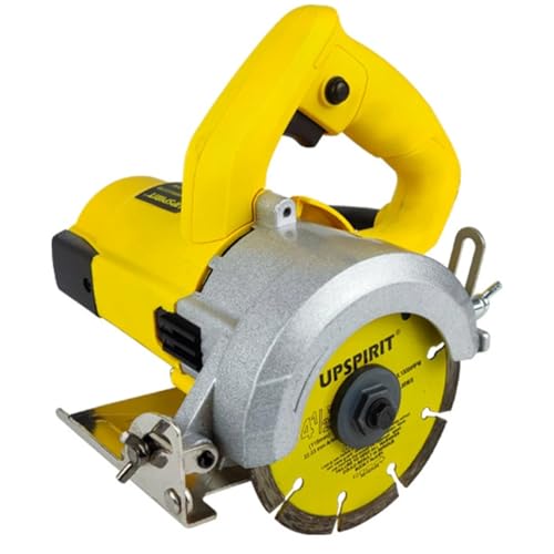 ECVV 110mm Marble and Stone Cutter 1100W 12000RPM Electric Cutting Machine with Adjustable Angle 0-45 and Depth 0-30mm for Tile Wood Steel Cutting and Wall Slotting (Blade Not Included)