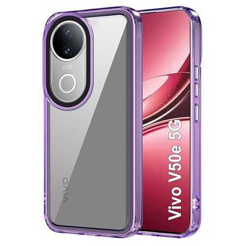 Image of Zapcase Back Case Cover for Vivo V50e 5G | Compatible for Vivo V50e 5G Back Cover | Case Cover with Camera Protection | (TPU + PC | Translucent Purple)