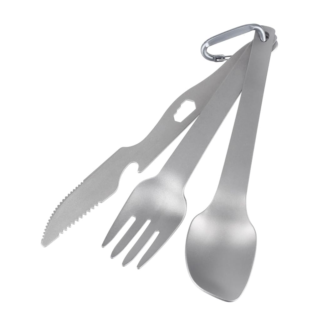 YUYTE Camping Besteck Set aus Edelstahl mit Messer, Gabel & Löffel – leicht, kompakt & rostfrei für Wandern, Grillen, Angeln & Rucksackreisen