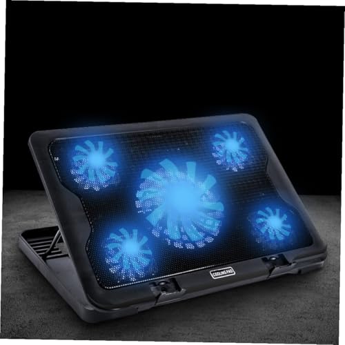 Base para laptop con 5 ventiladores y ángulo ajustable miniatura 7