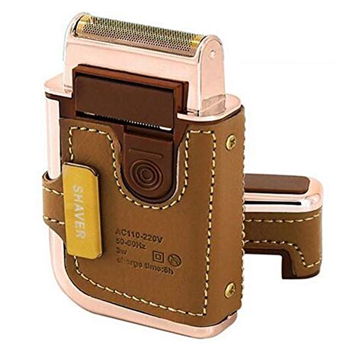 Herren Elektrorasierer Rasierer Vintage Leder gewickelt wiederaufladbare Schnurrbart Bartschneider Rasierer Rasierer