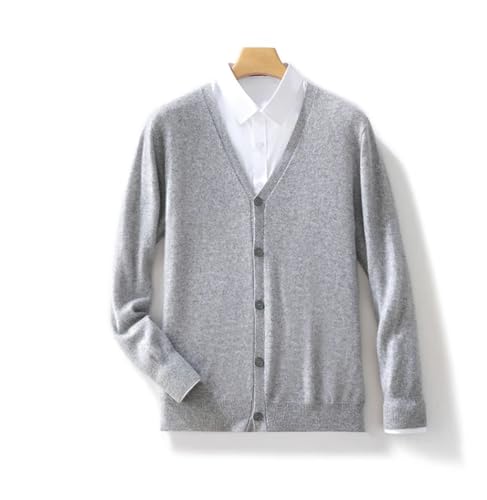 Men's Cardigan Sweater V Neck Loose Long Sleeve Casual Solid Color Knitted Cardigan2