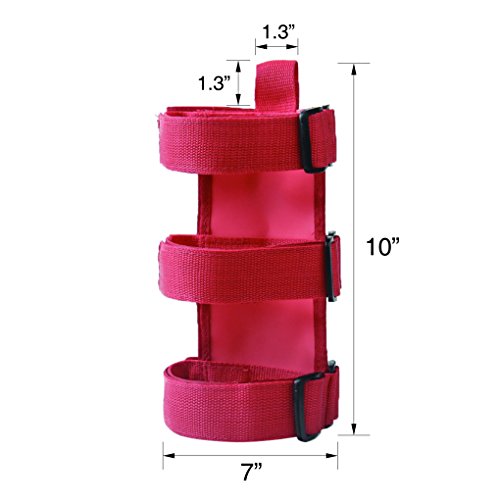 VXAR Fire Extinguisher Holder Adjustable Roll Bar Mounted for Auto Car UTV(ABS Red)