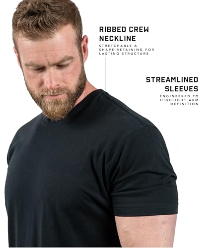 Gymreapers Clip Tag Basic Tee – Men's Athletic Fit Crew Neck T-Shirt, Soft Stretch, Tagless, Short Sleeve Workout Shirt4