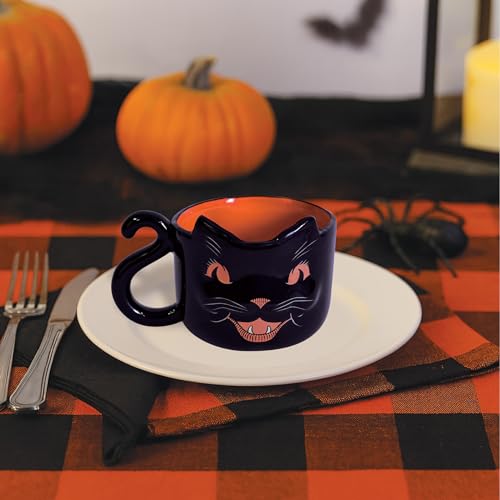 Taza Cerámica Halloween Vintage Gato Negro 12oz miniatura 5