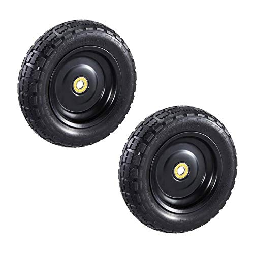Gorilla Carts GCT13NF 13 Inch No Flat Replacement Pneumatic Tire Wheel with Offset Hub, Utility Garden Cart, Wheelbarrow, Dolly, Wagon, and Go Cart, 4 Pack