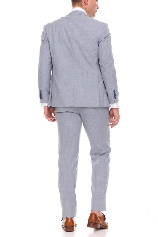 Adam Baker Men's Single Breasted Ultra Slim Fit 2-Piece (Jacket, Trousers) Suit Set4