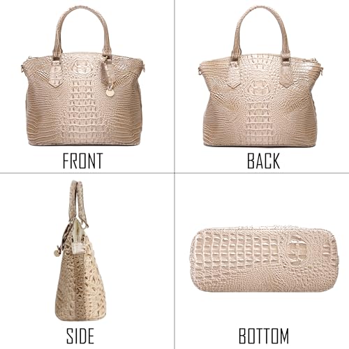 Image of Makcr Joacbv Women Purse Satchel Bag Long Crossbody Classy Tote Bag Top Handle Vegan Leather Ladies Handbags Embossed Pattern
