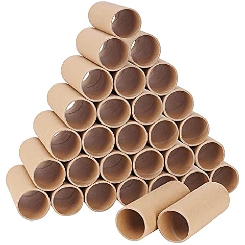 Handi Stitch Brown Kraft Cardboard Tubes (30 Pack) - L10.4 x D4cm / 4.09 x 1.57 Inches - Round Paper Craft Rolls - Creative DIY Tube Roll for Handmade Crafts, Kids Classroom Art & Projects Cover
