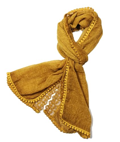 Shanlin Cotton Blend Lace Scarves for Women (65"x20")3