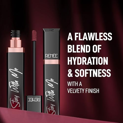 Image of RENEE Stay With Me Matte Transferproof Liquid Lipstick- Play of Clay | Waterproof & Smudge-proof | Bold Pigment, Lightweight & Long-lasting | With Hyaluronic Acid & Vitamin E | 6 ml