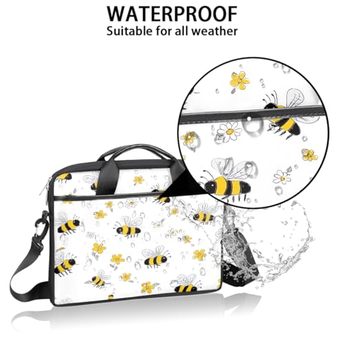 Bolsa para laptop de 15 pulgadas con diseño de abejas y flores miniatura 3