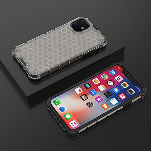 Image of Glasgow Back Case Cover Compatible with Apple iPhone 12 Mini (Honeycomb Pattern) - Black