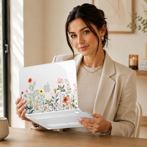 May Chen Compatible with MacBook Neo 13 inch Case 2026 Model A3404, Plastic Hard Shell,Keyboard Cover,Screen Protector,Dust Plug, for MacBook Neo 13" with A18 Pro Chip, Spring Flowers by May Chen - Used condition - Image 4
