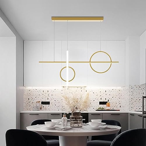 Lustre moderne à LED à intensité variable avec longue bande de plafond réglable - 3