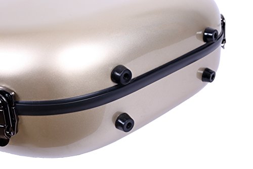 Image of Crossrock OM /000 Guitar Case, Compatible to 4 /4 Classical Guitar, Premium Fiberglass Shell Backpack Case in Champagne (CRF2000OMCH)