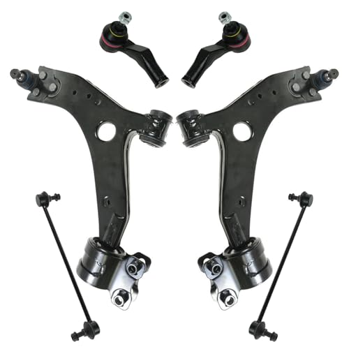 TRQ Front Steering & Suspension Kit Control Arm with Ball Joint Sway Bar Stabilizer Link Tie Rod Compatible with 2008-2013 Volvo C30 2006-2013 C70 2006-2011 S40 V50