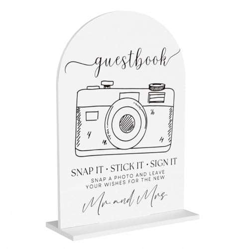 Wedding Photo Guest Book Desk Decor, Guest Book Sign, Wedding Engagement Bridal Shower Reception Party Table Desk Acrylic Decor