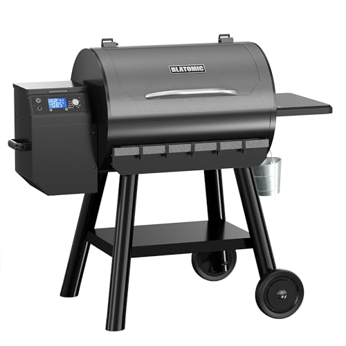 Blatomic LCD Control Wood Pellet Smoker Grill, 700 SQ. IN Cook Area, Pellet Grill with Auto Feed &...