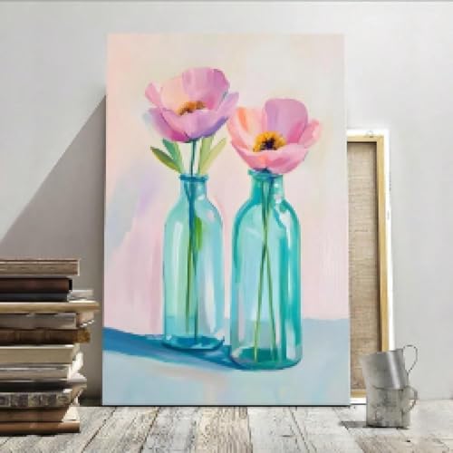 Affiche fleurs roses pour deco murale esthetique de salon grand format