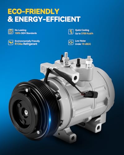 Image of PHILTOP 68189 AC Compressor for Ford Explorer 2006 2007 2008 2009 2010, Mountaineer 2006 2007 2008 2009 2010, 9L2Z19703B Air Conditioning Compressor