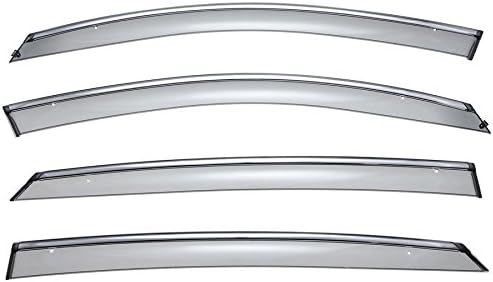 WellVisors Window Visors Wind Deflectors Compatible with Kia 2011-2015 Optima 2016 Hybrid with Chrome Trim Rain Guards 3-847KA006