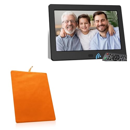 BoxWave Case Compatible with Melcam Digital Picture Frame 7 in - Velvet Pouch, Soft Velour Fabric Bag Sleeve with Drawstring - Bold Orange