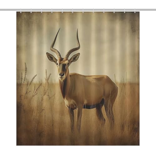 Rideau de douche imperméable antilope facile à installer 168cm - 7