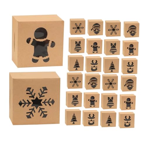 Anneome 30個クリスマス ボックス 紙製キャンディボックス 耐久性ペーパー包装 素早い立て可能で密閉設計 お菓子や焼き菓子の保護に 贈答用